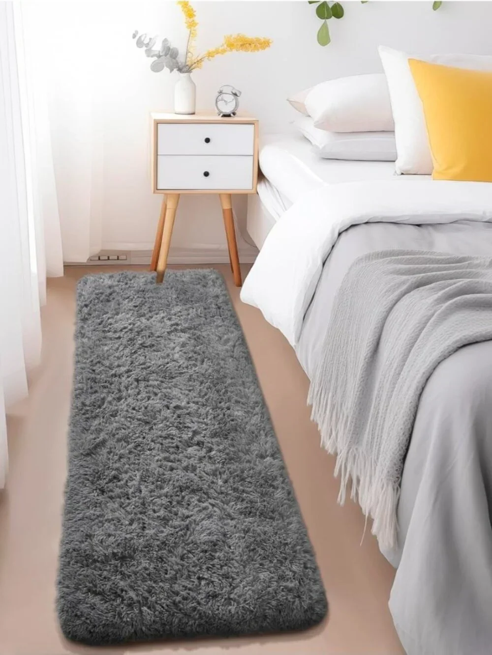 Ophanie Runner Rug for Hallway, 2x6 Upgrade Non-Slip Fluffy Soft Bedside Rugs